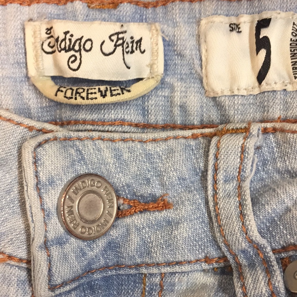 Indigo Rein distressed denim shorts